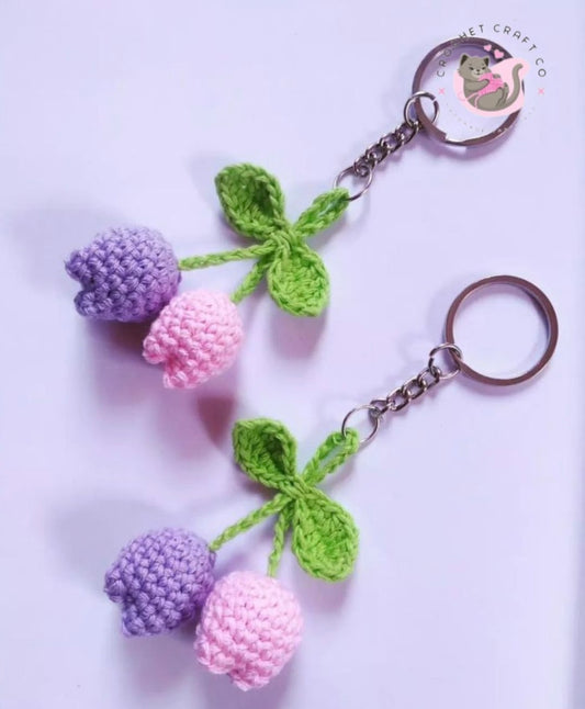 Stuffed tulip keychain