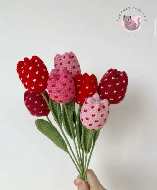 Stuffed tulip with hearts
