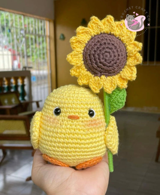 Duck and sunflower plushie
