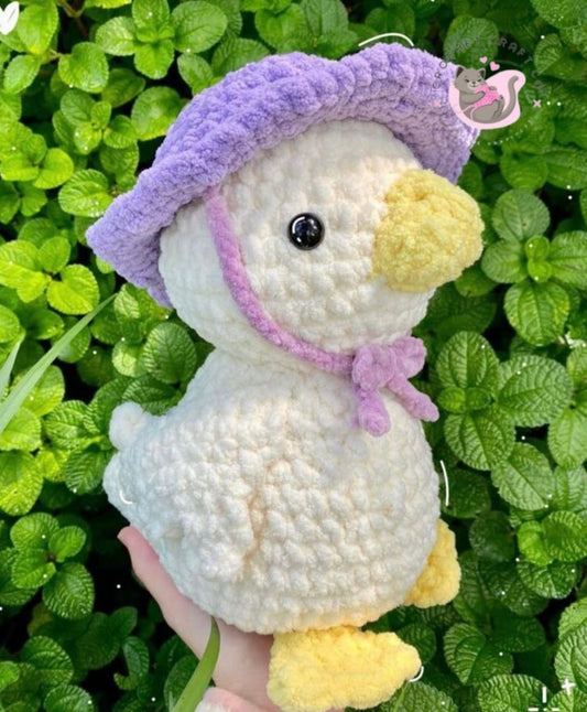 Duck in a bucket hat plushie